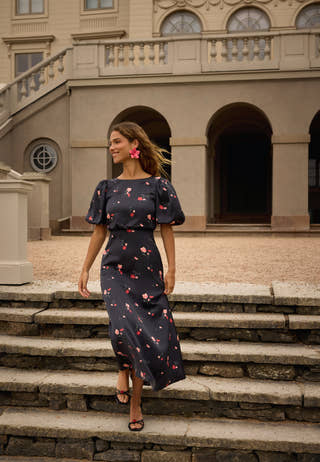 Puff Sleeve Ankle Dress