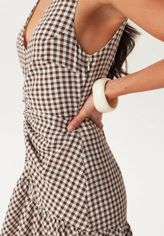 Ruched Front Ankle Dress