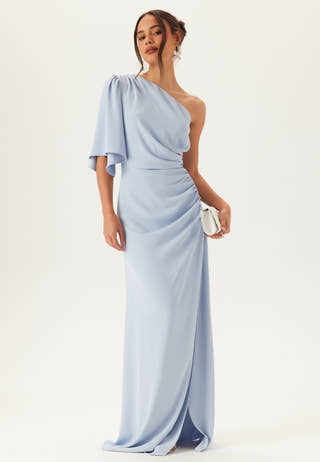 Ruched One Shoulder Gown
