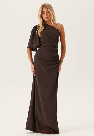 Ruched One Shoulder Gown