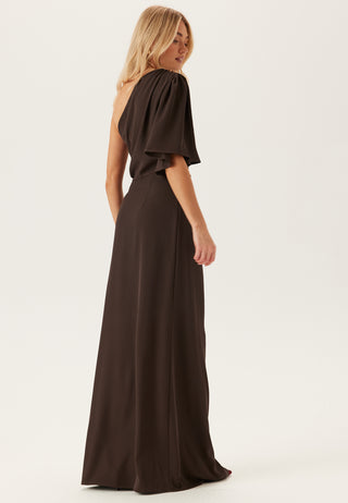 Ruched One Shoulder Gown