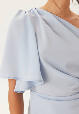 Ruched One Shoulder Midi Dress