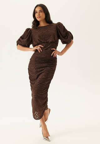 Ruched Puff Sleeve Dress