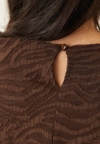 Ruched Puff Sleeve Dress