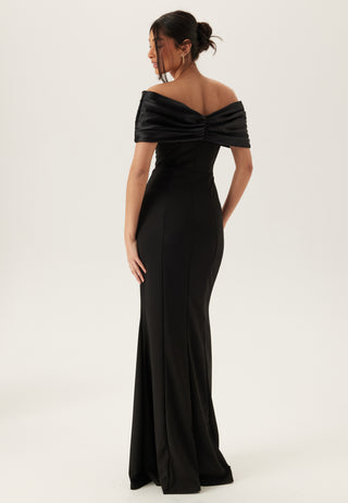 Satin Bow Off Shoulder Gown