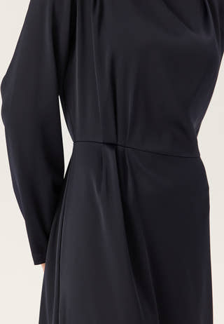 Satin Cowl Neck Midi Dress