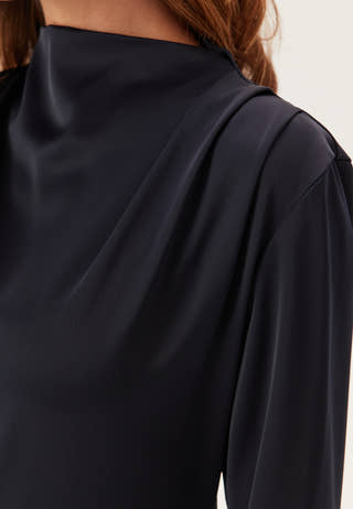 Satin Cowl Neck Midi Dress