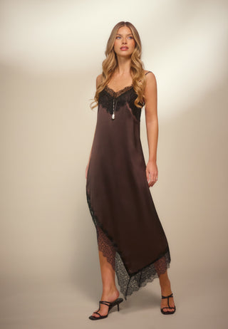 Satin Lace Slip Dress
