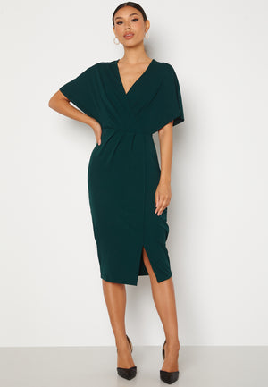 Wrap Slit Midi Dress