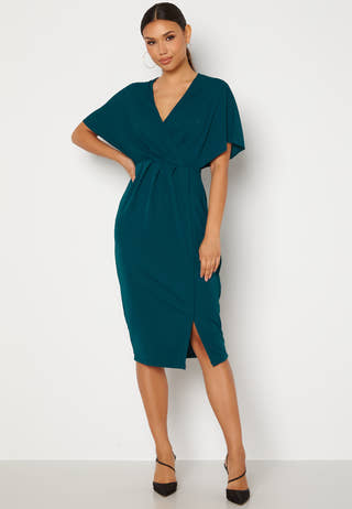 Wrap Slit Midi Dress