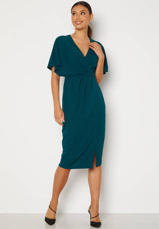 Wrap Slit Midi Dress