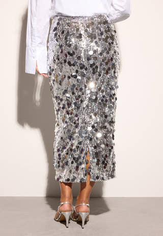 Sequin Ankle Skirt