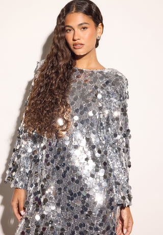 Sequin Bow A-Line Dress