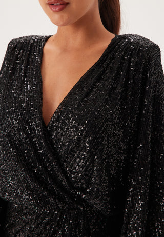 Sequin Wrap Gown
