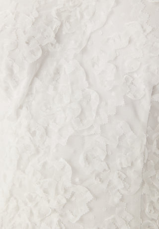 Short Sleeve 3D Floral Wedding Gown