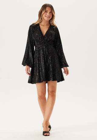 Sequin Balloon Sleeve Dress