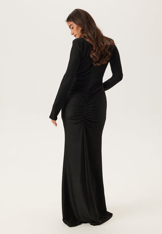 Sparkling Low V-neck  Slit Gown