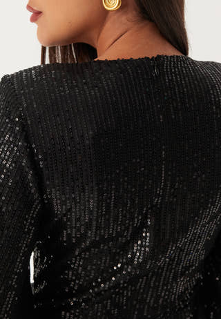 Sequin Wrap Dress