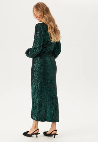Sequin Wrap Gown