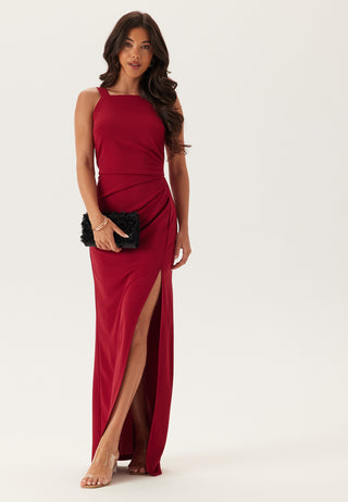 Square Neck Slit Maxi Dress