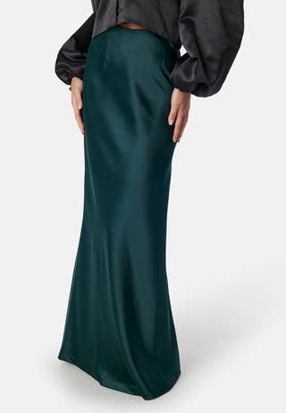 Straight Satin Maxi Skirt