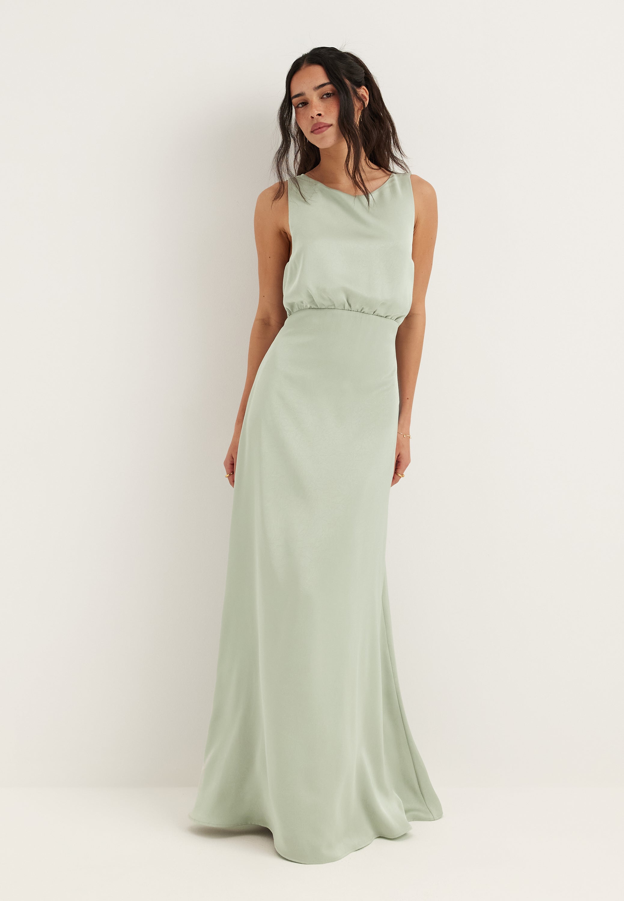 Moa mattsson x bubbleroom Tie Back Shawl Satin Dress Bridesmaid dresses Green Moa mattsson x bubbleroom Tie Back Shawl Satin Dress Bridesmaid dresses Green