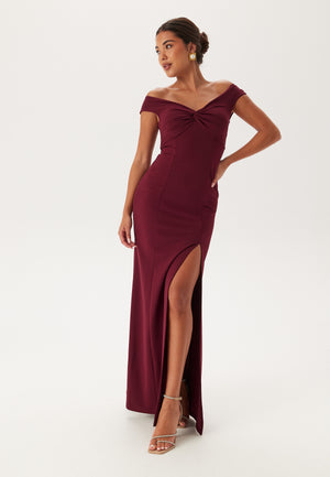 Twist Off Shoulder Gown
