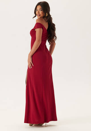 Twist Off Shoulder Gown