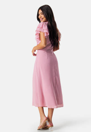 Flounce Sleeve Chiffon Dress