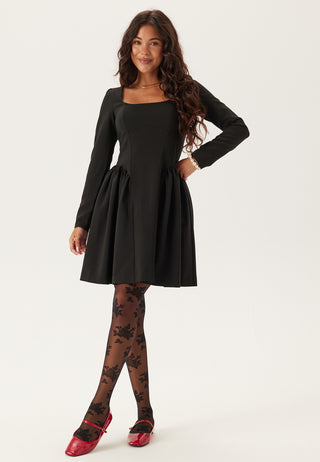 Volume Skirt Long Sleeve Mini Dress