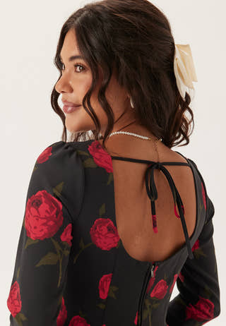 Volume Skirt Long Sleeve Mini Dress