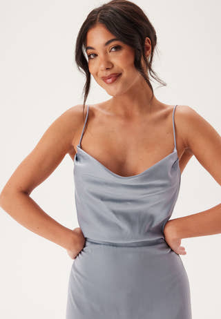 Waterfall Satin Ankle dress