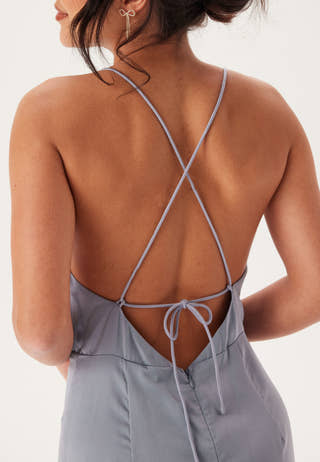 Waterfall Satin Ankle dress