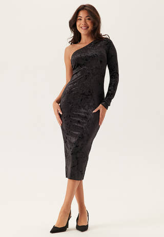 One Shoulder Velvet Dress