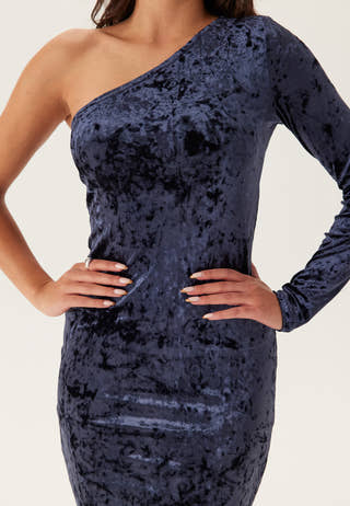 One Shoulder Velvet Dress