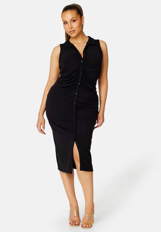 Philippa drapy button dress