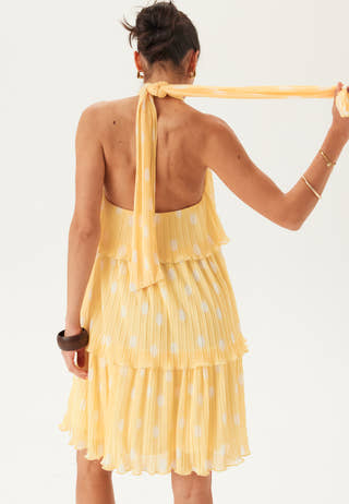 Pleated Flounce Mini Dress