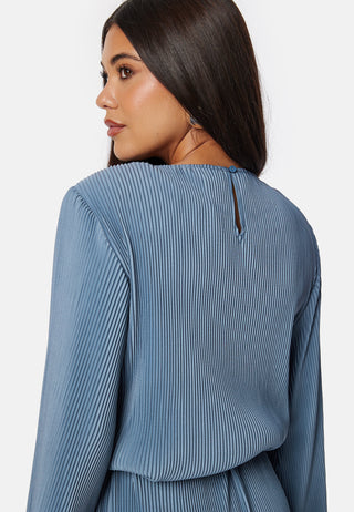 Pleated Tie Midi Dress