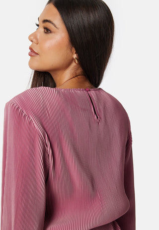 Pleated Tie Midi Dress