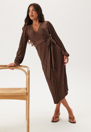 Pleated Wrap Dress