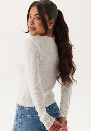 Pointelle Cardigan Top