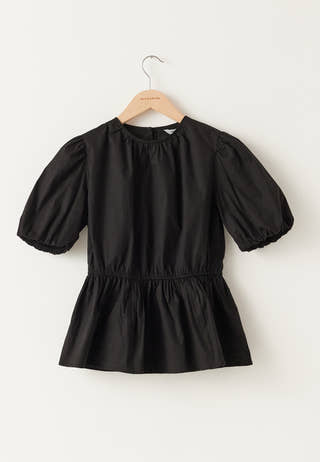 Puff Sleeve Peplum Blouse