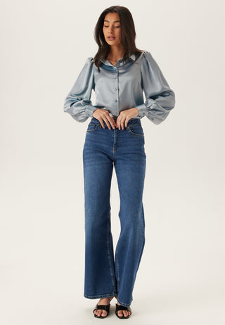 Puff Sleeve Satin Shirt