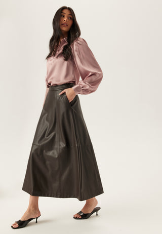 Puff Sleeve Satin Shirt