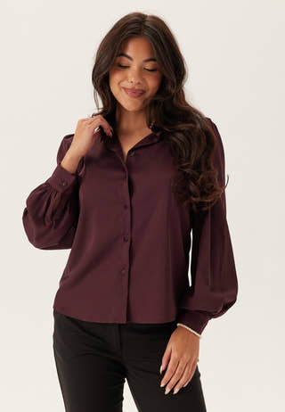 Puff Sleeve Satin Shirt