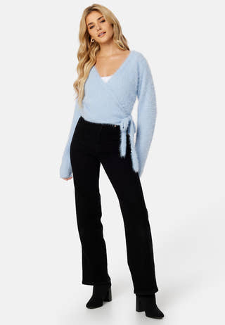 Rachell fluffy knitted wrap top