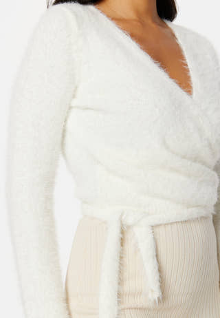 Rachell fluffy knitted wrap top