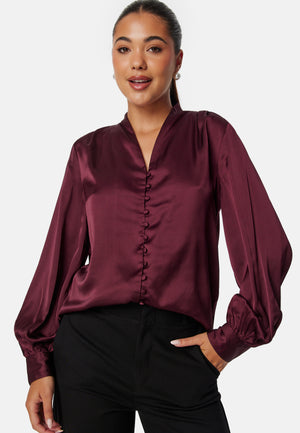Button Satin Blouse