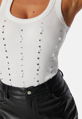 Rhinestone Rib Top
