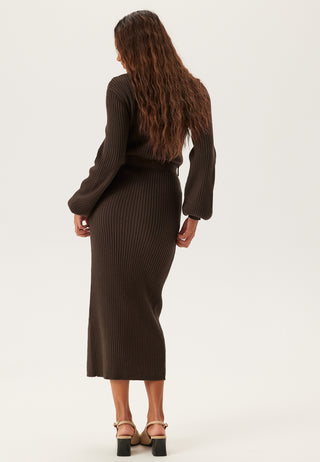 Rib Knitted Cardigan Dress